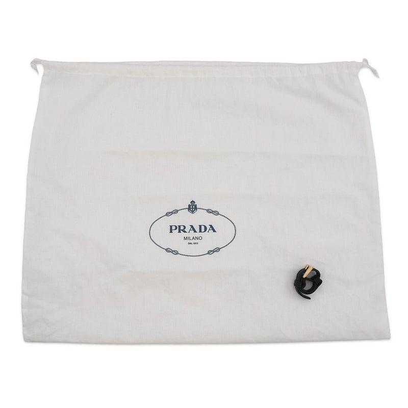 プラダ ハンドバッグ ロゴ ミディアム ソフトグレインレザー 1BG533 PRADA 黒