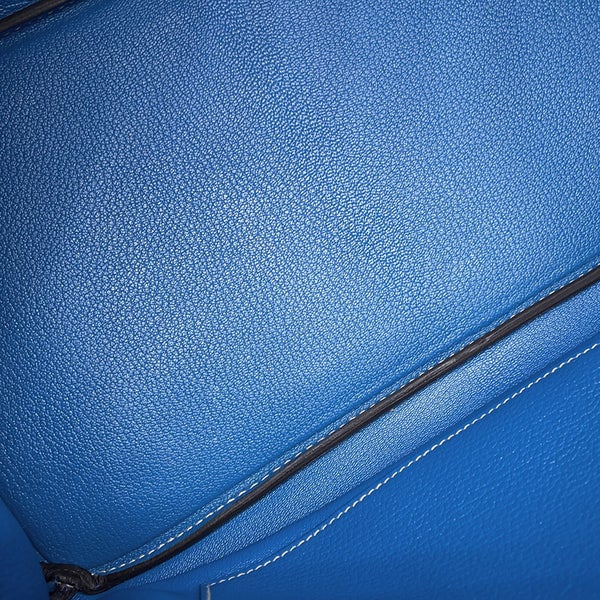 エルメス バーキン35 キャンディ ブルーエレクトリック/ミコノス/シルバー金具 エプソン □O刻印 HERMES Birkin ハンドバッグ