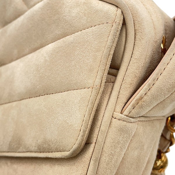 シャネル ショルダーバッグ バイアスステッチ ココマーク スエード CHANEL タッセル付き