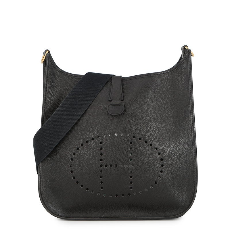 エルメス ショルダーバッグ エブリン 1 GM ブラック/ゴールド金具 トリヨンクレマンス □A刻印 黒