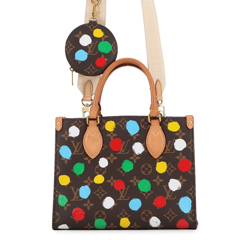 ルイヴィトン ハンドバッグ モノグラム/ペインティッド ドット LV × YK オンザゴーPM M46380 2wayショルダー 草間彌生