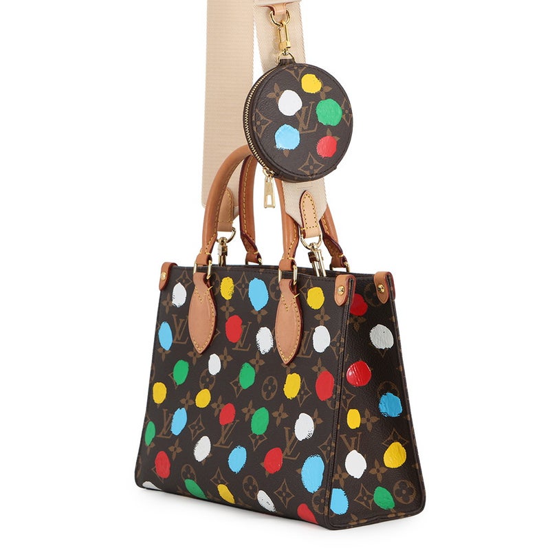 ルイヴィトン ハンドバッグ モノグラム/ペインティッド ドット LV × YK オンザゴーPM M46380 2wayショルダー 草間彌生