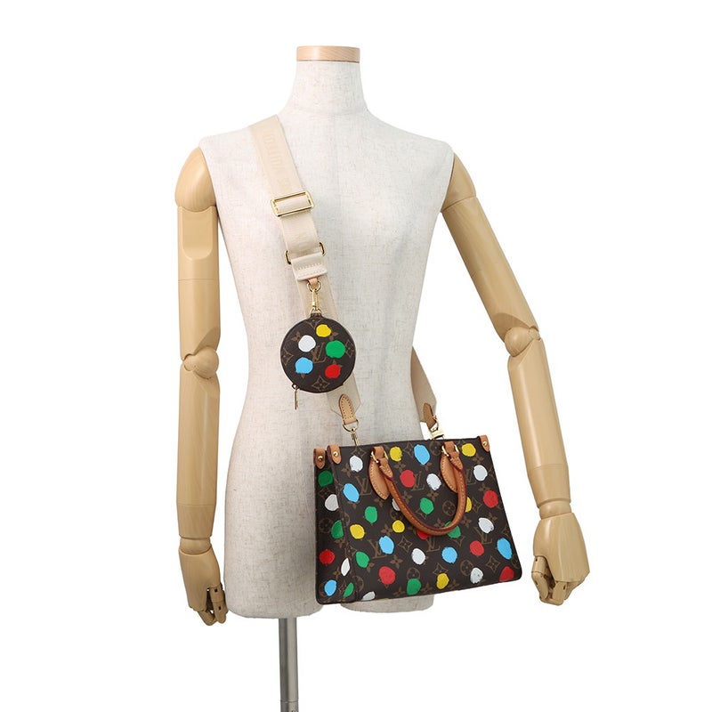 ルイヴィトン ハンドバッグ モノグラム/ペインティッド ドット LV × YK オンザゴーPM M46380 2wayショルダー 草間彌生