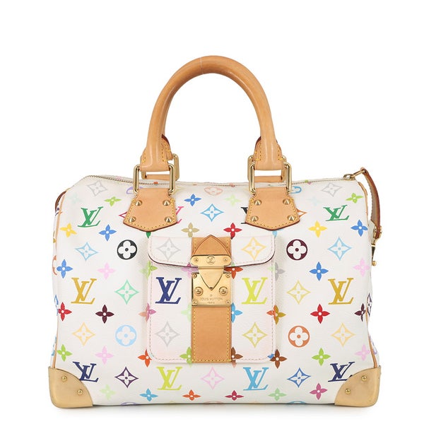 ルイヴィトン ハンドバッグ モノグラム・マルチカラー スピーディ30 M92643 LOUIS VUITTON ヴィトン バッグ 白