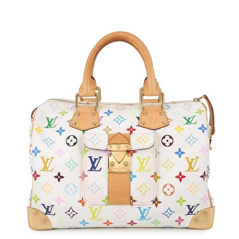 ルイヴィトン ハンドバッグ モノグラム・マルチカラー スピーディ30 M92643 LOUIS VUITTON ヴィトン バッグ 白