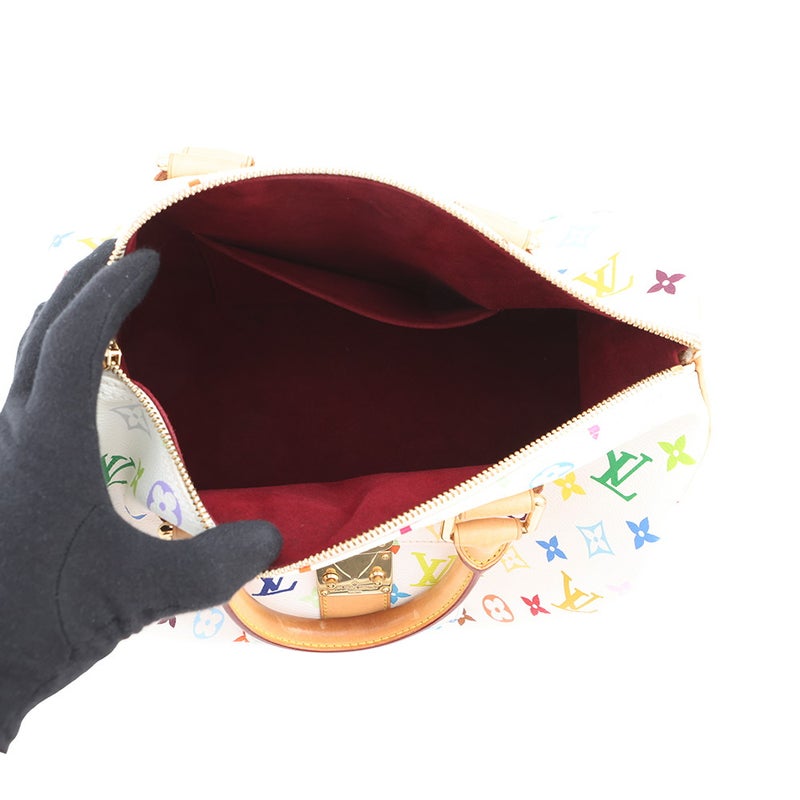 ルイヴィトン ハンドバッグ モノグラム・マルチカラー スピーディ30 M92643 LOUIS VUITTON ヴィトン バッグ 白