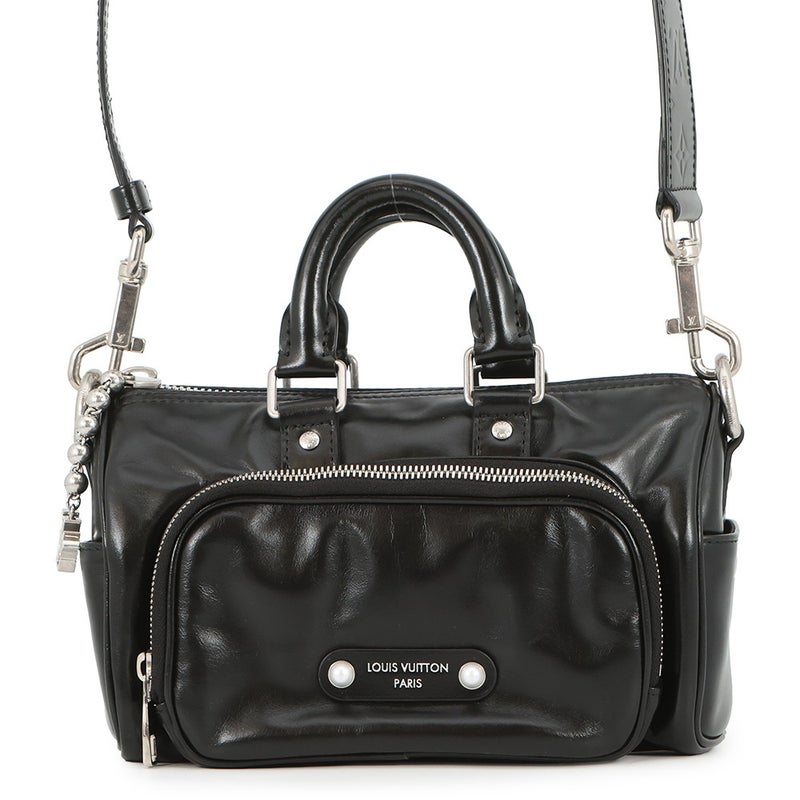 ルイヴィトン ハンドバッグ キーポル カーゴ バンドリエール25 カーフレザー M13988 LOUIS VUITTON 2way 黒 ブラック