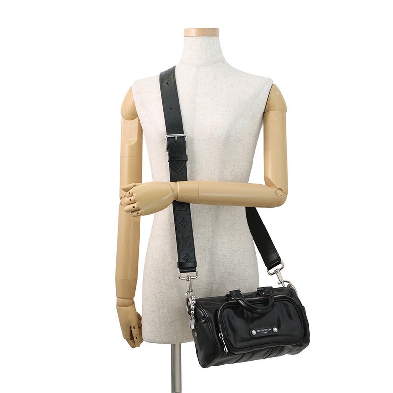 ルイヴィトン ハンドバッグ キーポル カーゴ バンドリエール25 カーフレザー M13988 LOUIS VUITTON 2way 黒 ブラック