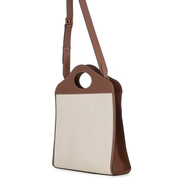 バーバリー ハンドバッグ ミディアム ポケットバッグ キャンバス レザー 8039362 BURBERRY 2way