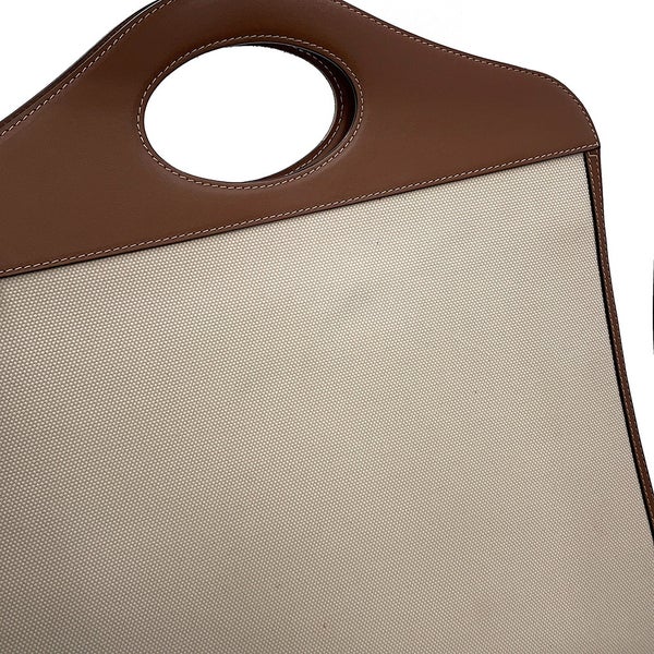 バーバリー ハンドバッグ ミディアム ポケットバッグ キャンバス レザー 8039362 BURBERRY 2way