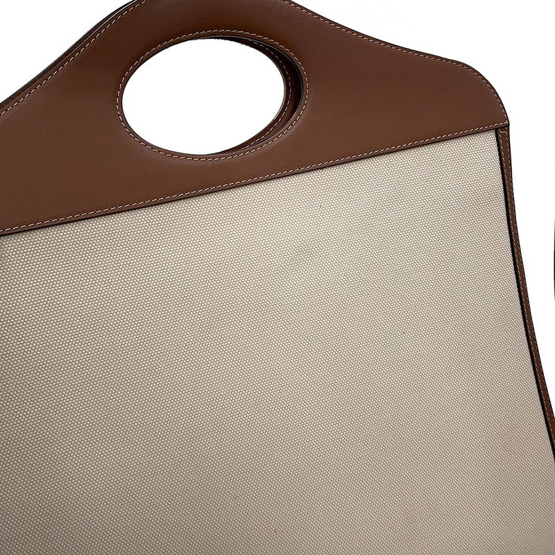 バーバリー ハンドバッグ ミディアム ポケットバッグ キャンバス レザー 8039362 BURBERRY 2way