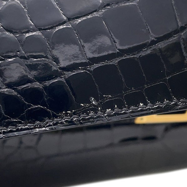 エルメス ケリーウォレット ロング トゥーゴー ブラック/ゴールド金具 アリゲーターシャイン B刻印 黒