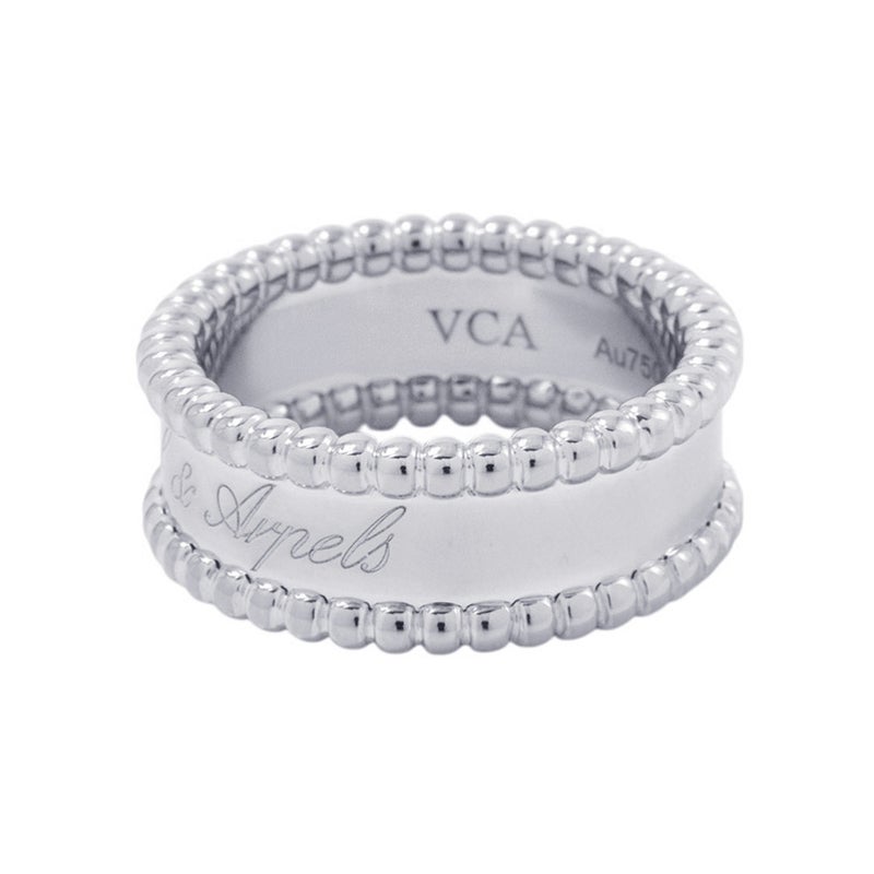 ヴァンクリ リング ペルレ シニアチュール リング K18WGホワイトゴールド サイズ52 VCARN32300/VCARN32352 指輪