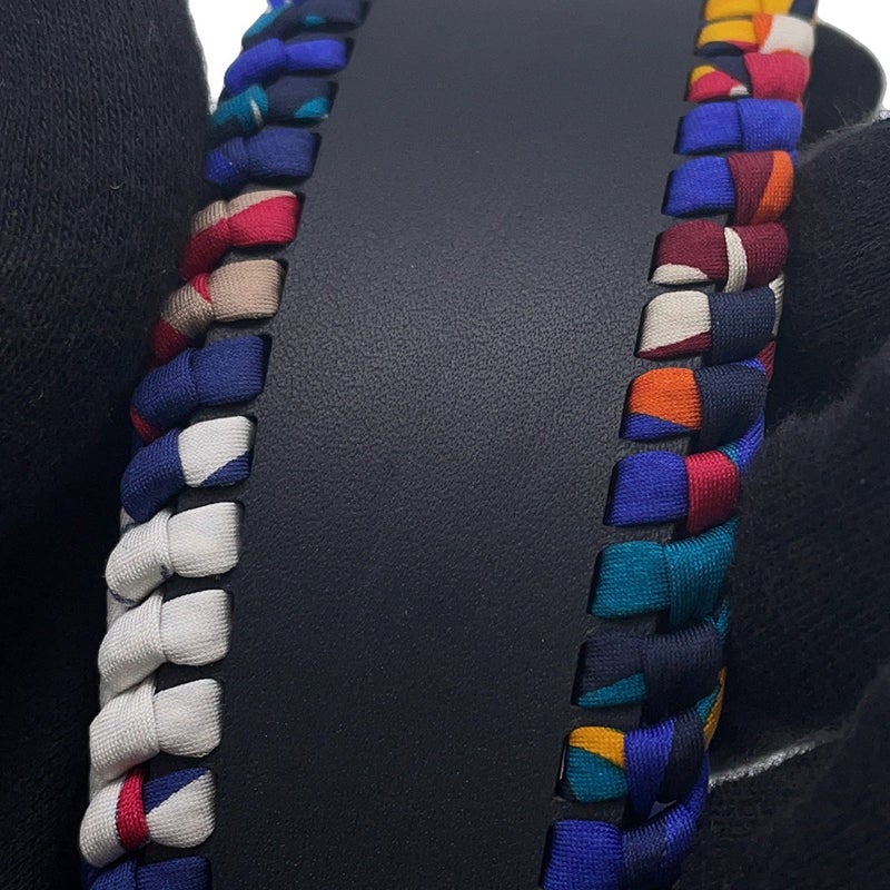 エルメス カチューシャ セリエグレース ネイビー/マルチカラー/シルバー金具 スイフト HERMES ヘアバンド