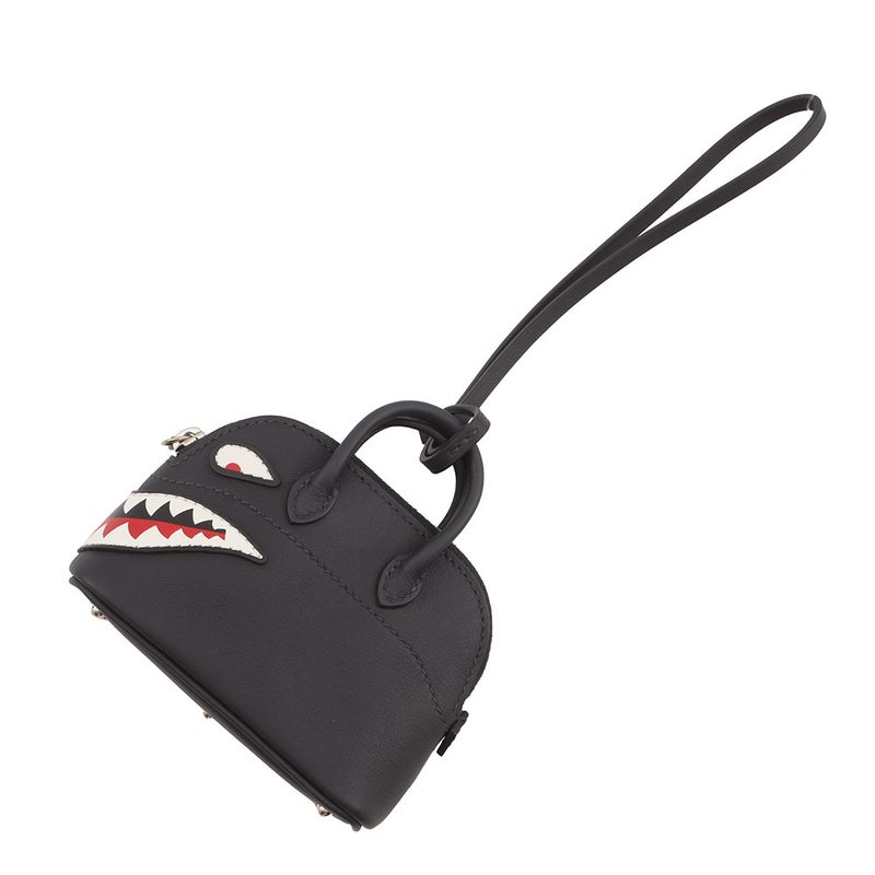 エルメス バッグチャーム ボリードシャーク キャバン/シルバー金具 スイフト W刻印 黒