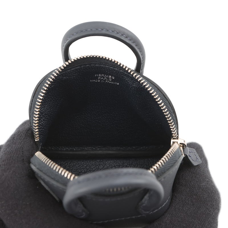 エルメス バッグチャーム ボリードシャーク キャバン/シルバー金具 スイフト W刻印 黒