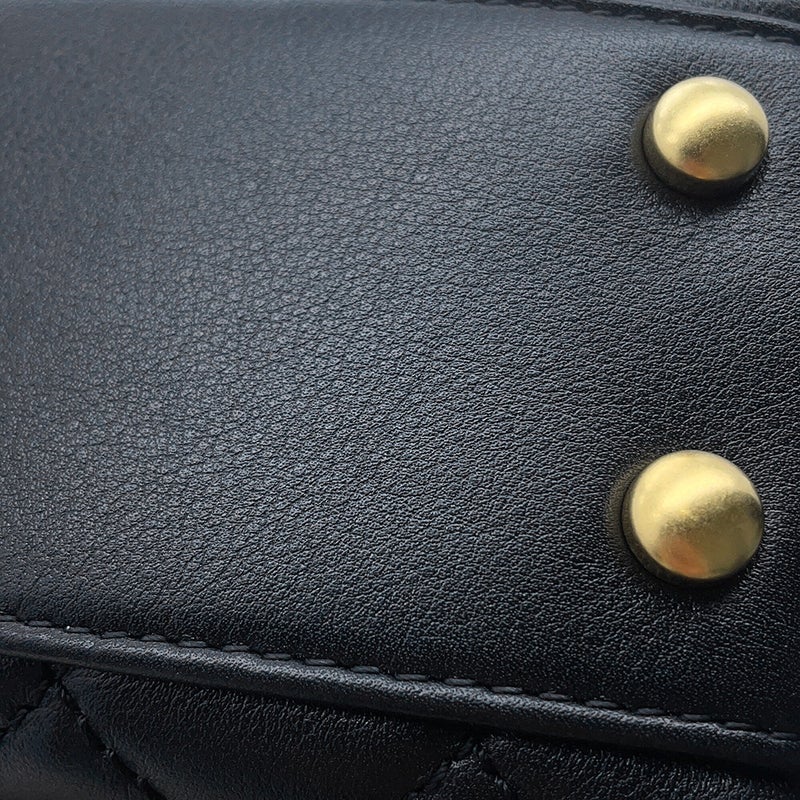 シャネル ハンドバッグ ココマーク トップハンドル リング XXS ラムスキン AS2215 2wayショルダー ココハンドル 黒