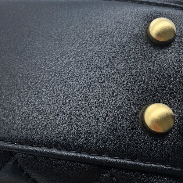 シャネル ハンドバッグ ココマーク トップハンドル リング XXS ラムスキン AS2215 2wayショルダー ココハンドル 黒