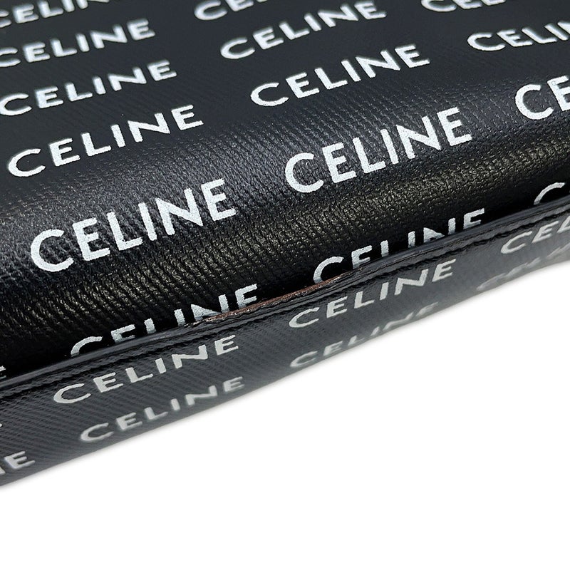 セリーヌ トートバッグ スモール バーティカル カバ ロゴ 総柄 PVC 191542DT2 CELINE 2way 黒