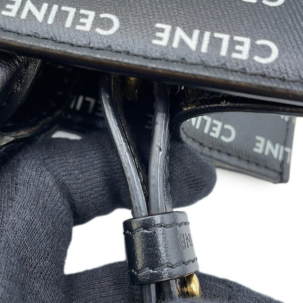 セリーヌ トートバッグ スモール バーティカル カバ ロゴ 総柄 PVC 191542DT2 CELINE 2way 黒