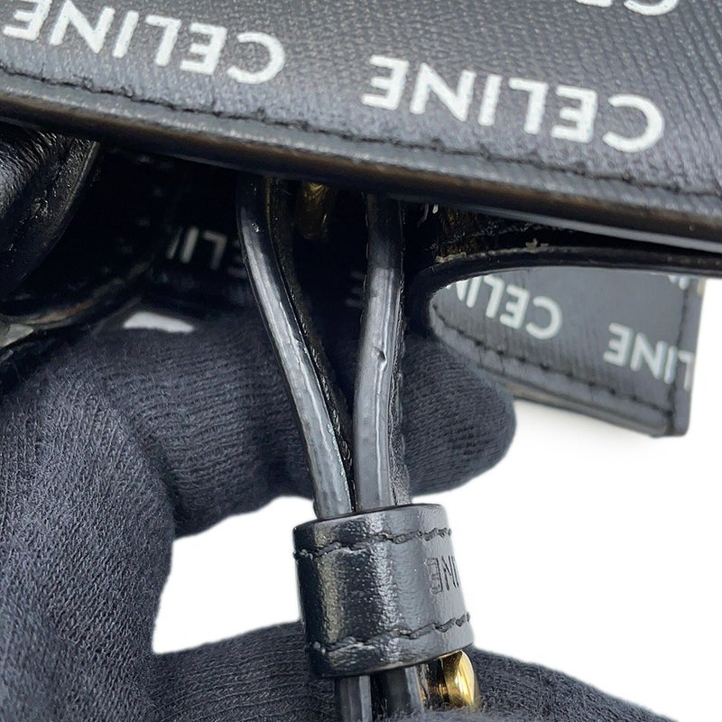 セリーヌ トートバッグ スモール バーティカル カバ ロゴ 総柄 PVC 191542DT2 CELINE 2way 黒