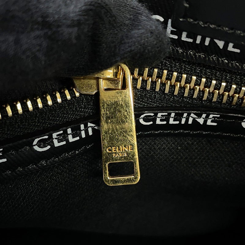 セリーヌ トートバッグ スモール バーティカル カバ ロゴ 総柄 PVC 191542DT2 CELINE 2way 黒