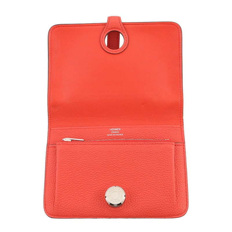 エルメス 二つ折り財布 ドゴン コンパクト カプシーヌ/シルバー金具 トゴ U刻印 財布
