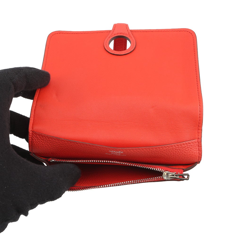 エルメス 二つ折り財布 ドゴン コンパクト カプシーヌ/シルバー金具