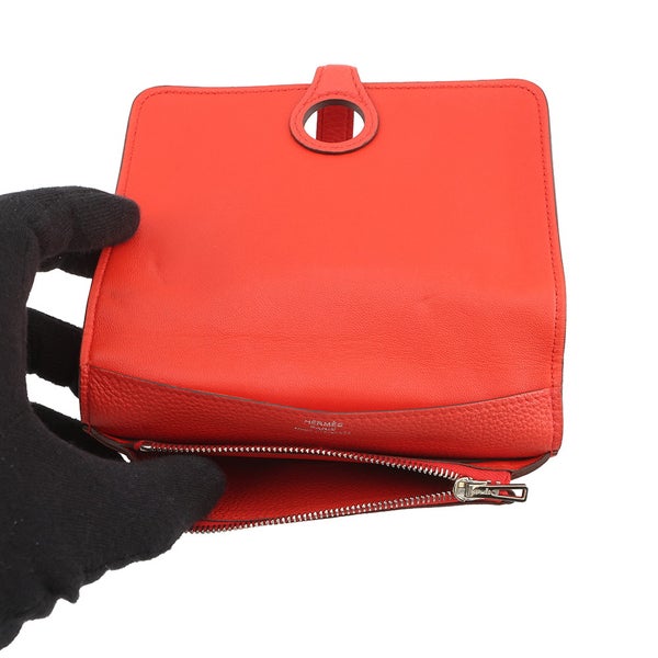 エルメス 二つ折り財布 ドゴン コンパクト カプシーヌ/シルバー金具 トゴ U刻印 財布