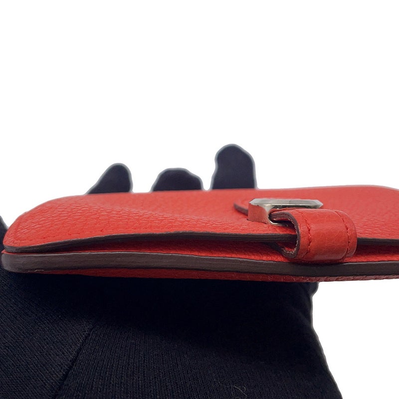 エルメス 二つ折り財布 ドゴン コンパクト カプシーヌ/シルバー金具 トゴ U刻印 財布