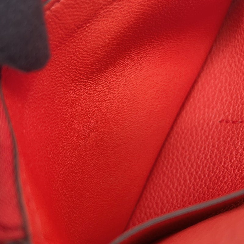 エルメス 二つ折り財布 ドゴン コンパクト カプシーヌ/シルバー金具 トゴ U刻印 財布