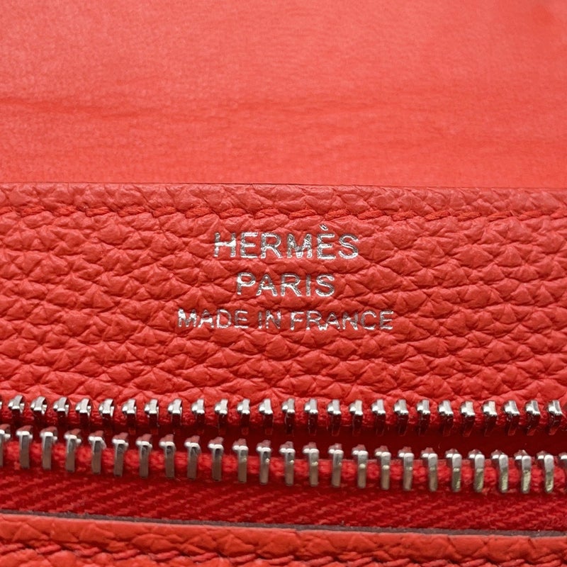 エルメス 二つ折り財布 ドゴン コンパクト カプシーヌ/シルバー金具 トゴ U刻印 財布