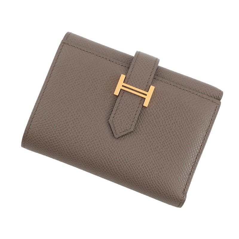 エルメス 三つ折り財布 ベアンコンビネ ヴェルソ エタン/エトゥープ/ゴールド金具 エプソン K刻印