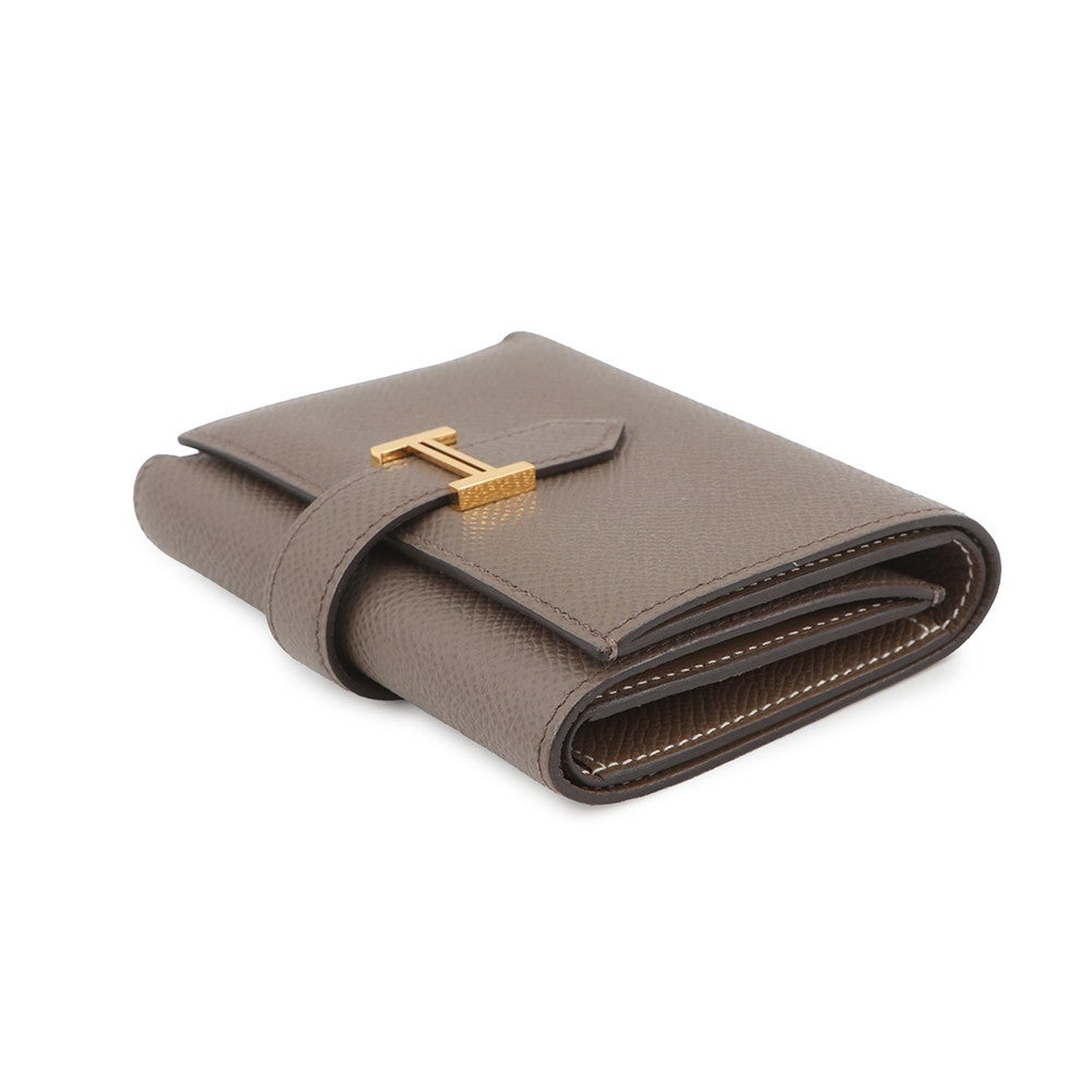 エルメス 三つ折り財布 ベアンコンビネ ヴェルソ エタン/エトゥープ/ゴールド金具 エプソン K刻印 エルメス 三つ折り財布 ベアンコンビネ ヴェルソ エタン/エトゥープ