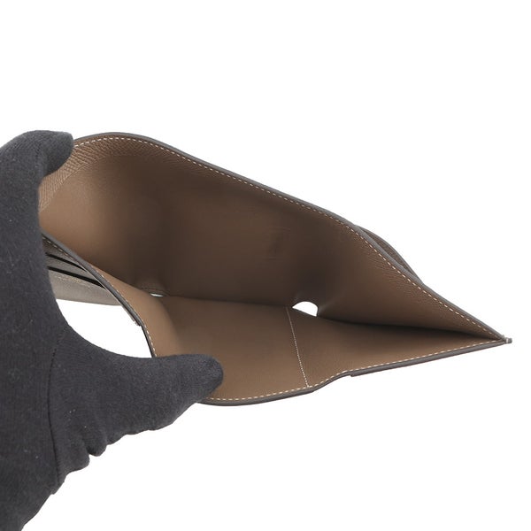 エルメス 三つ折り財布 ベアンコンビネ ヴェルソ エタン/エトゥープ/ゴールド金具 エプソン K刻印