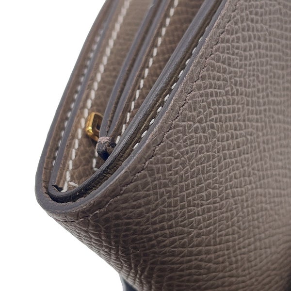 エルメス 三つ折り財布 ベアンコンビネ ヴェルソ エタン/エトゥープ/ゴールド金具 エプソン K刻印
