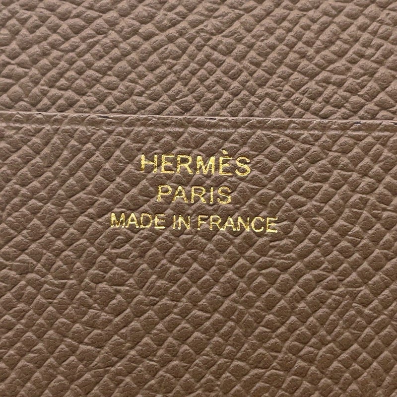 エルメス 三つ折り財布 ベアンコンビネ ヴェルソ エタン/エトゥープ/ゴールド金具 エプソン K刻印