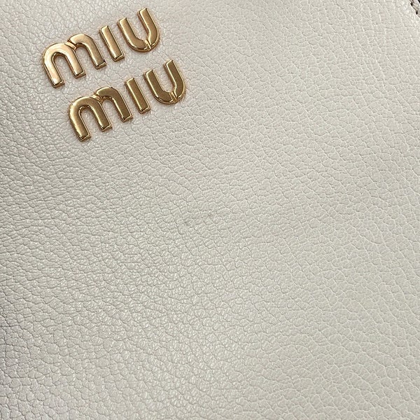 ミュウミュウ ハンドバッグ マドラス スクエア トート レザー 5BA231 Miu Miu 2way 白