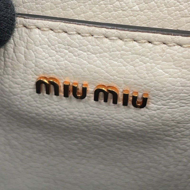 ミュウミュウ ハンドバッグ マドラス スクエア トート レザー 5BA231 Miu Miu 2way 白