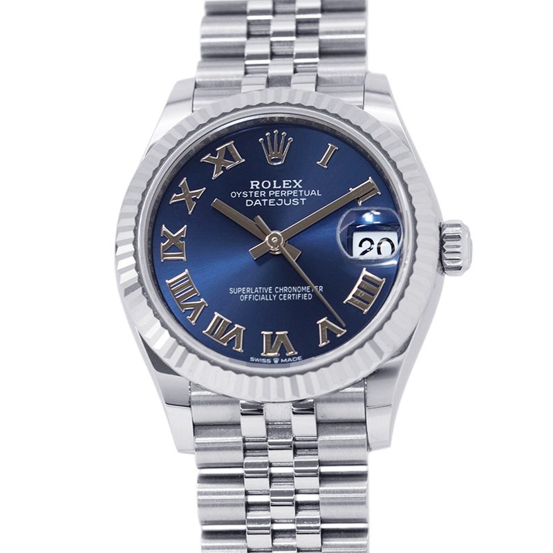 ロレックス デイトジャスト31 SS/K18WG ランダムシリアル ルーレット 278274 ROLEX 腕時計 ブライトブルー文字盤