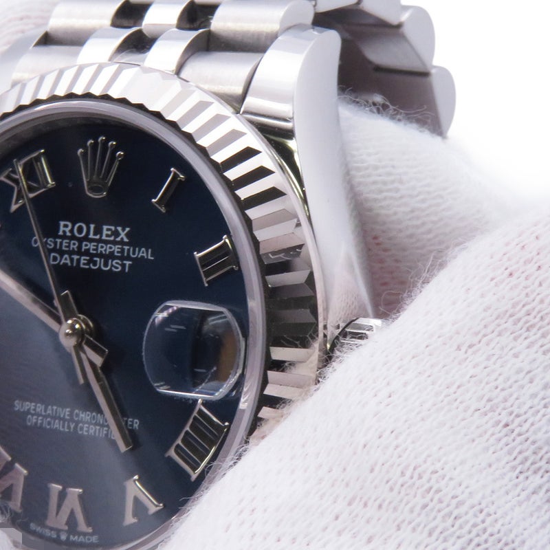 ロレックス デイトジャスト31 SS/K18WG ランダムシリアル ルーレット 278274 ROLEX 腕時計 ブライトブルー文字盤