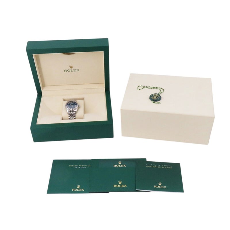 ロレックス デイトジャスト31 SS/K18WG ランダムシリアル ルーレット 278274 ROLEX 腕時計 ブライトブルー文字盤