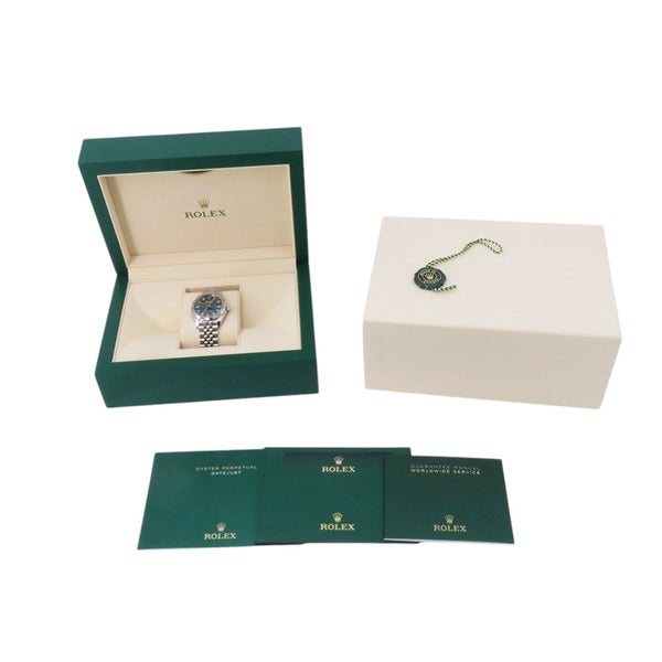 ロレックス デイトジャスト31 SS/K18WG ランダムシリアル ルーレット 278274 ROLEX 腕時計 ミントグリーン文字盤