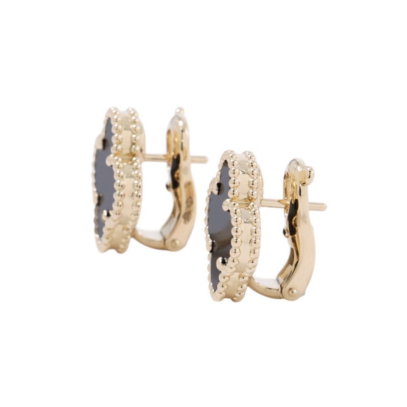 ヴァンクリーフ&アーペル ピアス ヴィンテージ アルハンブラ イヤリング オニキス K18YGイエローゴールド VCARA44200