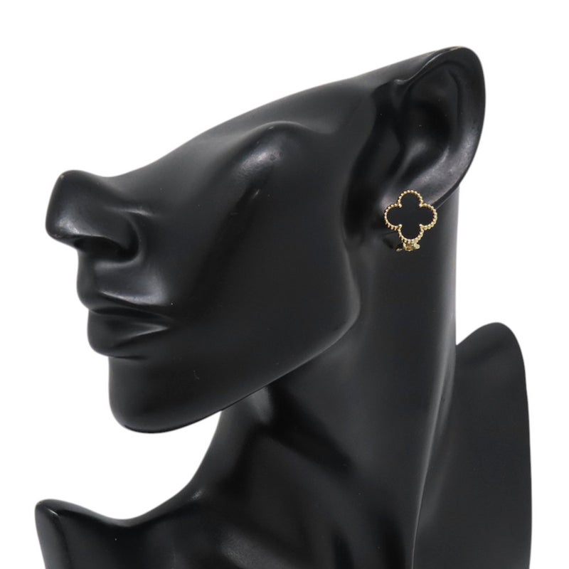 ヴァンクリーフ&アーペル ピアス ヴィンテージ アルハンブラ イヤリング オニキス K18YGイエローゴールド VCARA44200