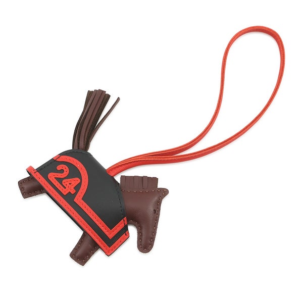 エルメス バッグチャーム ロデオPM ロベオ 24 テール/カプシーヌ/ブラック ラムスキン/スイフト K刻印 HERMES