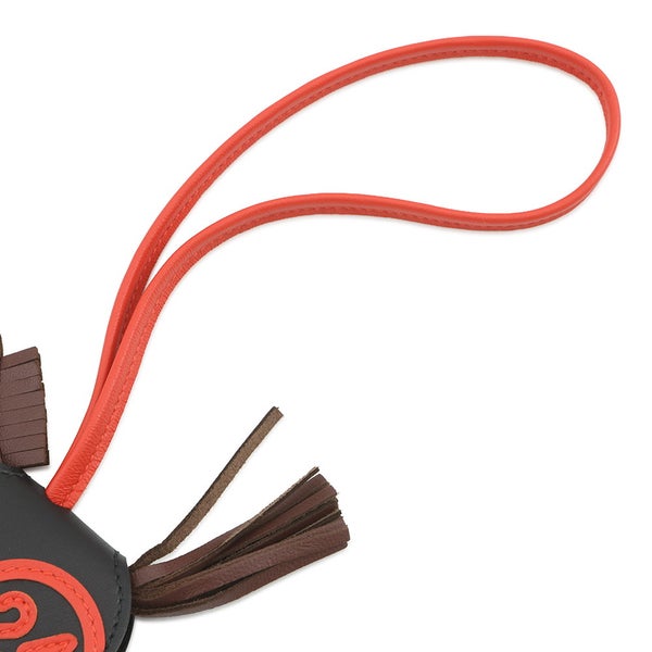 エルメス バッグチャーム ロデオPM ロベオ 24 テール/カプシーヌ/ブラック ラムスキン/スイフト K刻印 HERMES