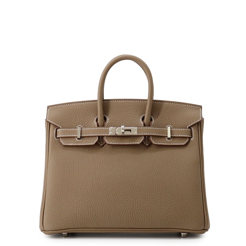エルメス バーキン25 エトゥープ/シルバー金具 トゴ G刻印 HERMES Birkin ハンドバッグ