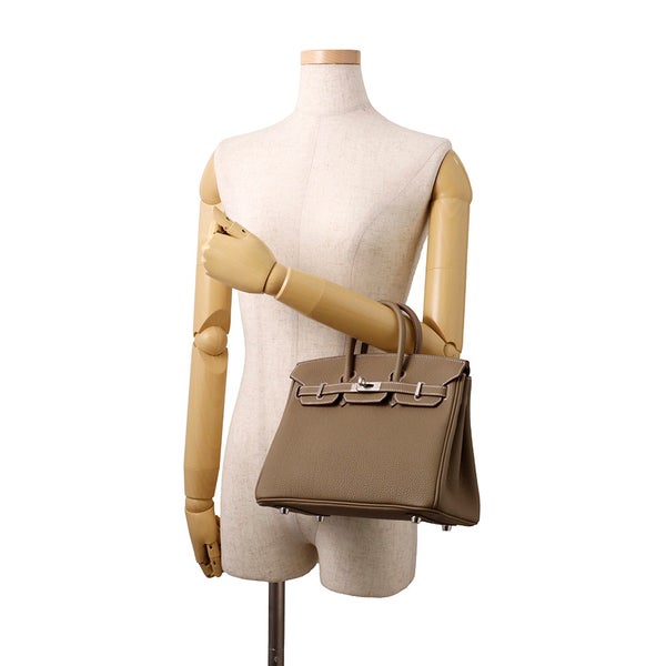 エルメス バーキン25 エトゥープ/シルバー金具 トゴ G刻印 HERMES Birkin ハンドバッグ