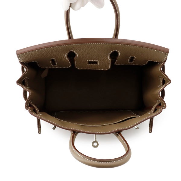 エルメス バーキン25 エトゥープ/シルバー金具 トゴ G刻印 HERMES Birkin ハンドバッグ